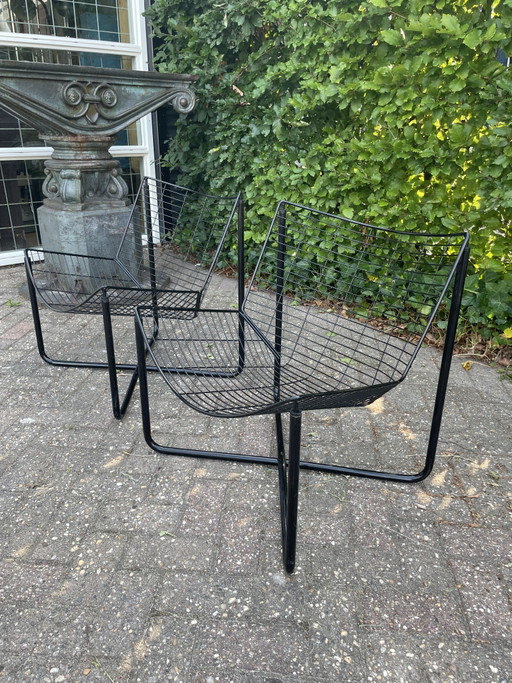 Vintage wire steel armchairs, Niels Gammelgaard 1980s – fauteuils, Metal (photo 2 of 9)