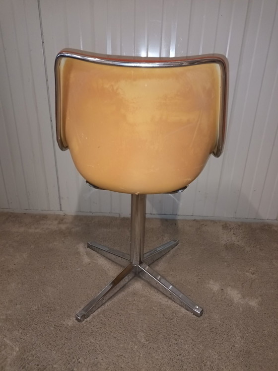 Space Age Swivel Chair Model L202, Roland Schweitzer, Textile, Plastic, Orange (photo 4 of 8)