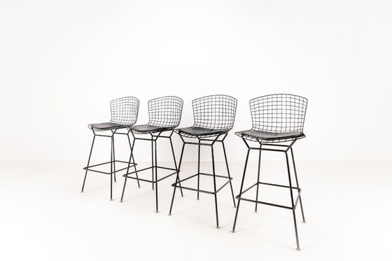 Image 1 of Set di 4 sgabelli da bar di Harry Bertoia per Knoll, 1980