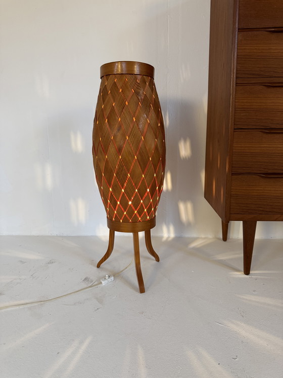 Image 1 of Vintage tripod floor lamp with slats, Hans Agne Jakobsson '60