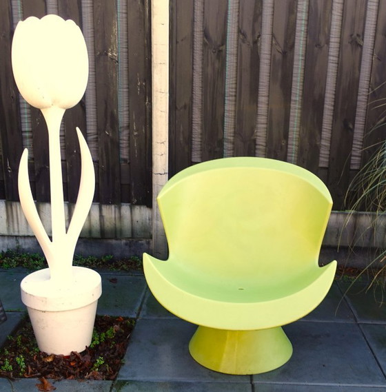 Image 1 of Karim Rashid Kite lounge chair voor Label 2004 limegroen