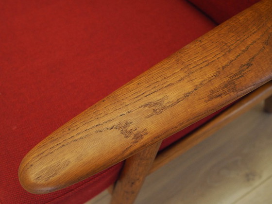 Image 1 of Canapé rouge CIGAR, design danois, années 1960, designer : Hans J. Wegner, fabricant : Getama