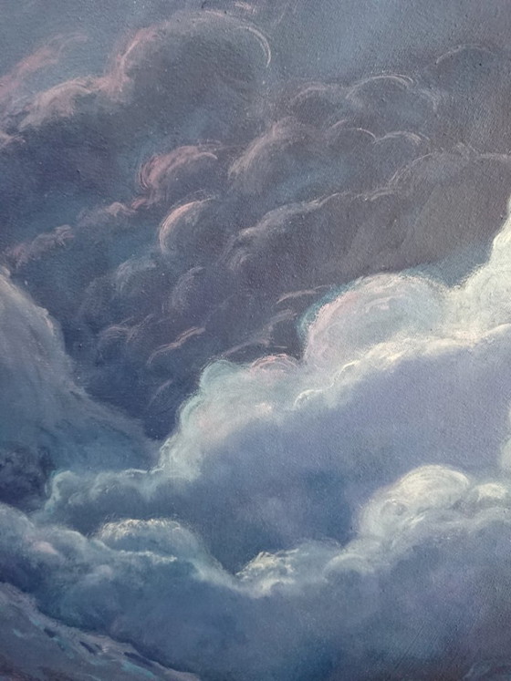 Image 1 of Dipinto ad olio "Paesaggio nuvoloso" di Byron Ray