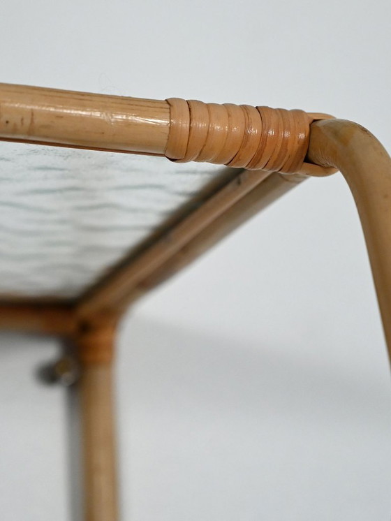 Image 1 of Table de chevet murale en bambou, années 1960