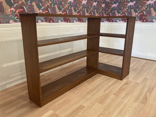 Grote Eiken Design Hoekboekenkast 1950