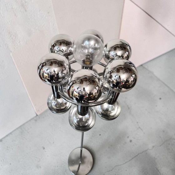 Lampada da terra Vintage Space Age Staff Motoko Ishii, anni '70, design moderno – Lampade da terra, Chrome (photo 11 of 12)