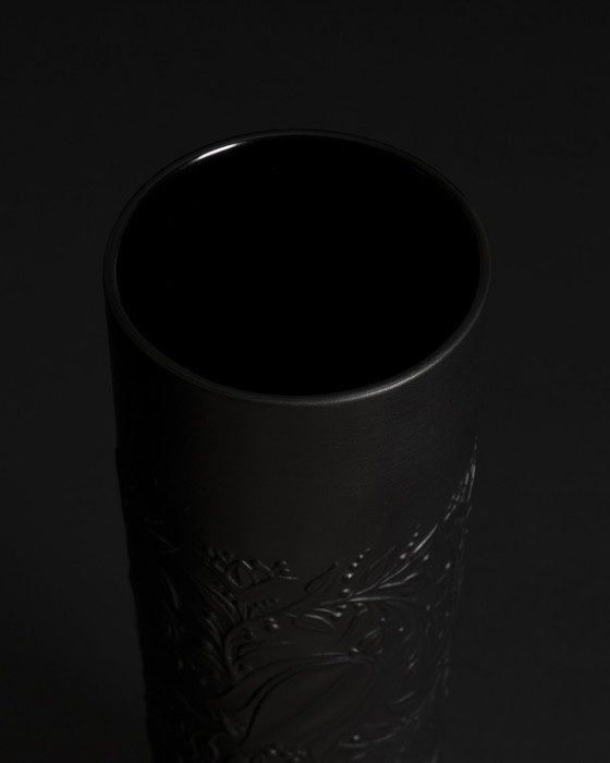 Image 1 of Rosenthal Vase Duo Bjørn Wiinblad Bisque Porcelaine Noire Matte Relief MCM WGP