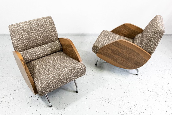 Image 1 of Modell „360“ Sessel von Janusz Różański, Polen, 1950er Jahre, 2er-Set