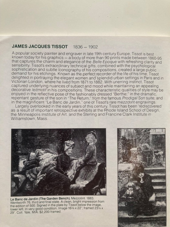 Image 1 of Tissot 1881 4 Etchings ‘The Prodigal Son’