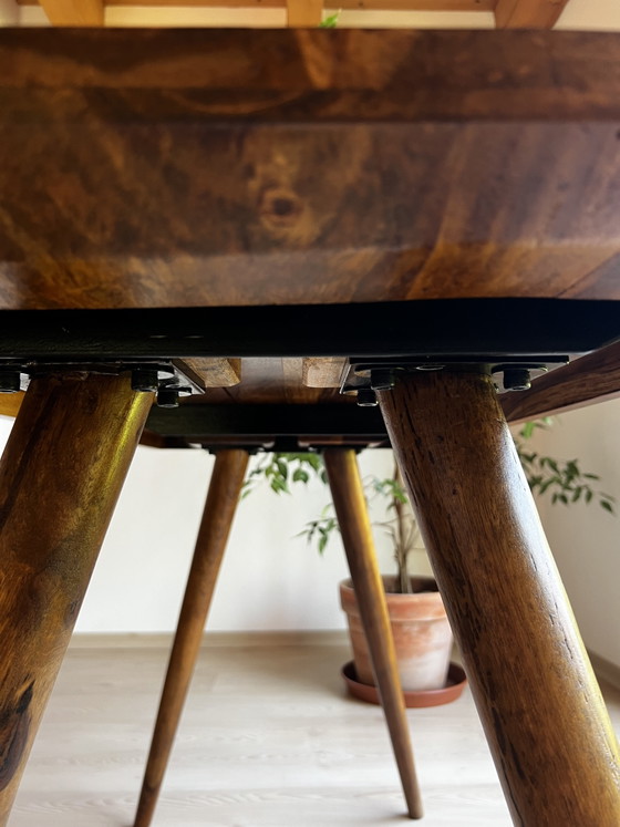 Image 1 of Solid walnut designer table | Strong grain | Freshly oiled