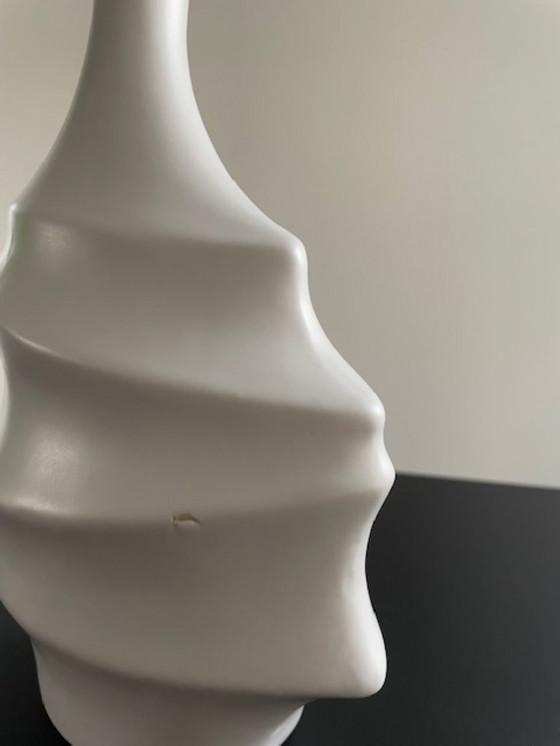 Image 1 of Sculptural amphora-shaped vase in matt-glazed ceramic