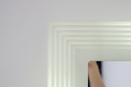 Image 1 of Specchio quadrato vintage in vetro, Italia, anni '70.