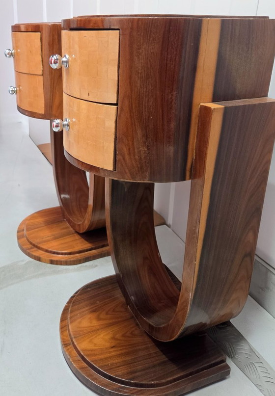 Image 1 of 2 Art Deco side tables, 1930