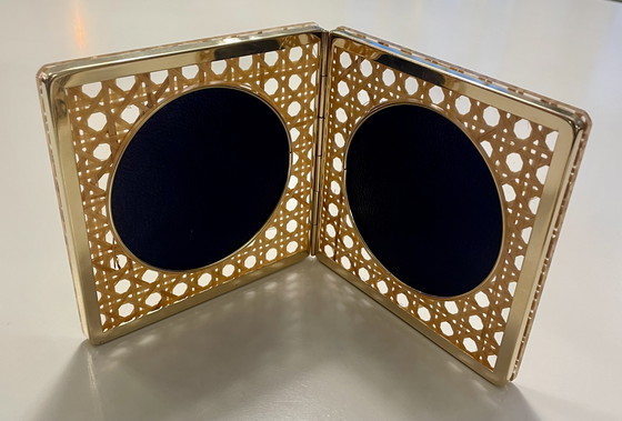 Image 1 of Plexiglas Wieder Geflecht Bilderrahmen Fotohalter Italien 70’s