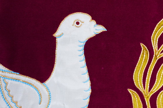 Image 1 of Raro set di 2 antichi stendardi religiosi o tovaglie d'altare, Belgio, anni 1900