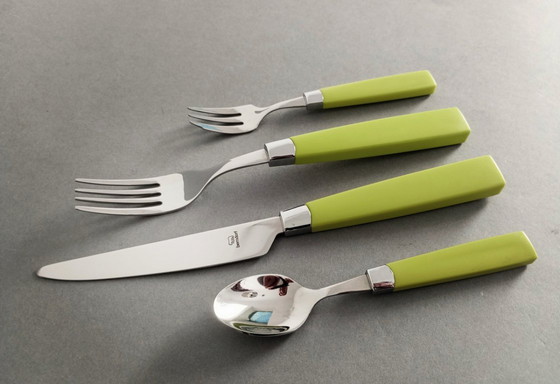 Image 1 of Guy Degrenne + Krupp Berndorf, set di posate dal design divertente anni '90 Austria Parigi raro