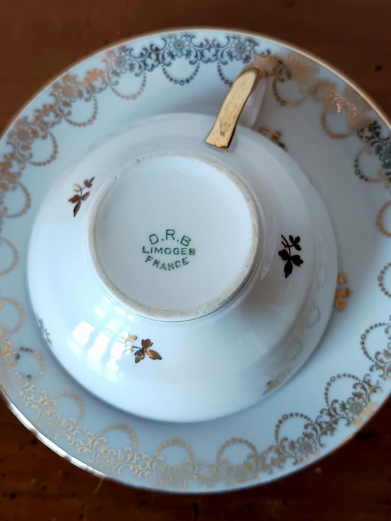 Image 1 of 6x Limoges porcelain gold cups