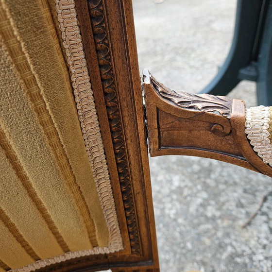 Image 1 of Zwei französische antike Sessel – Massivholz-Loungesessel – Stil Claude Sené – Louis XVI. – Ende des 20. Jahrhunderts