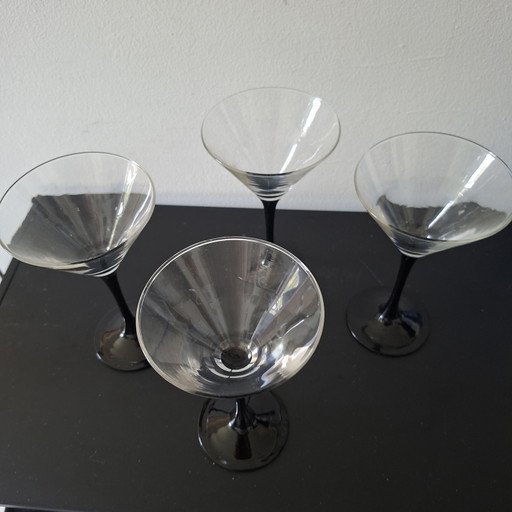 4 verres à martini Luminarc vintage.