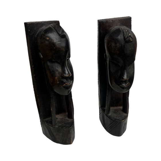 Image 1 of Serre-livres – Kenya, ébène, années 1970, faits main