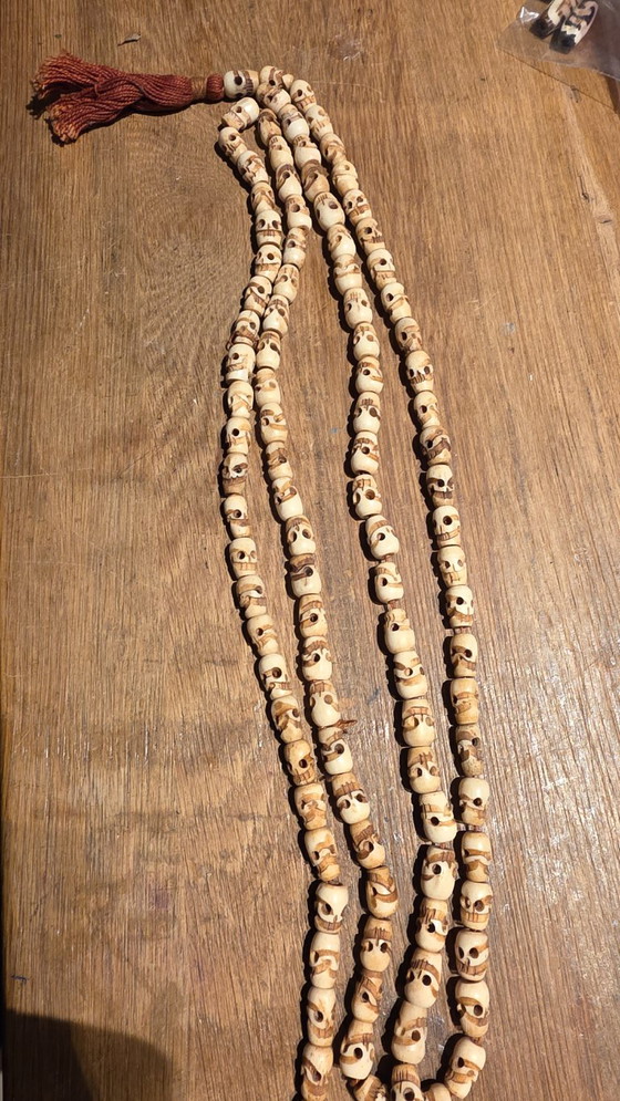 Collar de oración tibetano. Mala, Objetos decorativos, Textil, Otro, Crema (foto 4 de 5)