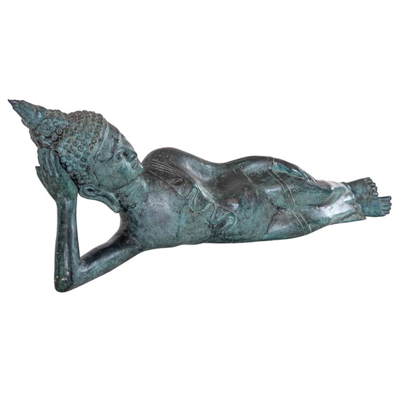 Antiker liegender Bronze-Buddha – 55cm – Bildhauerei (photo 3 of 7)