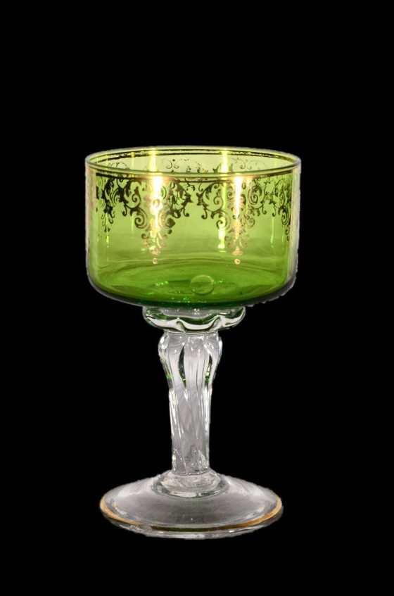 Image 1 of Jarra italiana verde, cristal Artistiche, 12x30cm