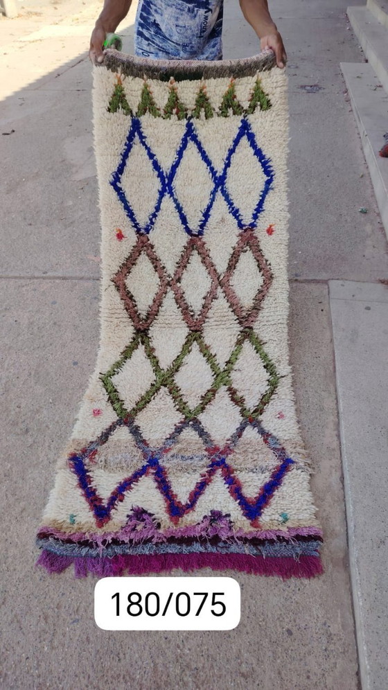 Image 1 of Handgeknoopt Berber kleed wol 180x75cm