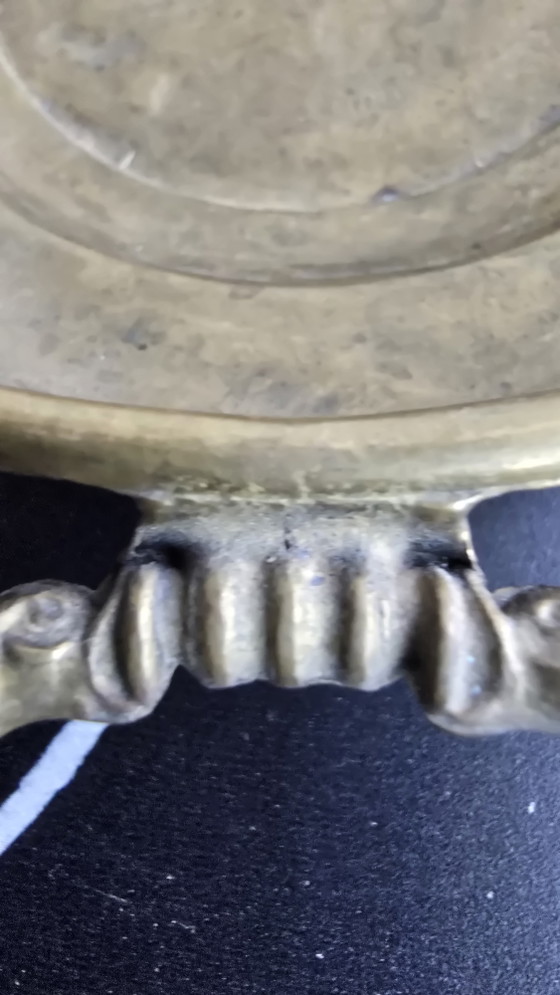 Vintage Solid Brass Studio Bowl – Signed Artisan Piece (1950s–1970s) (photo 9 of 15)