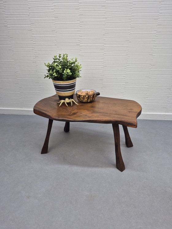 Vintage Bijzettafel Eiken. Brutalist/Wabi Sabi Plantentafel. – Wood (photo 2 of 11)
