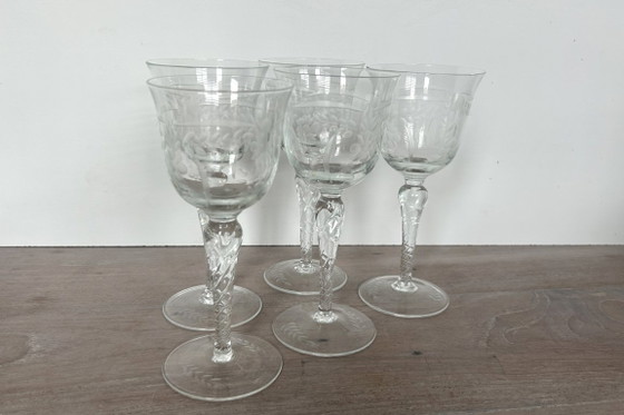 Service à liqueur ancien soufflé à la main – Verres et carafes, Crystal (photo 3 of 7)