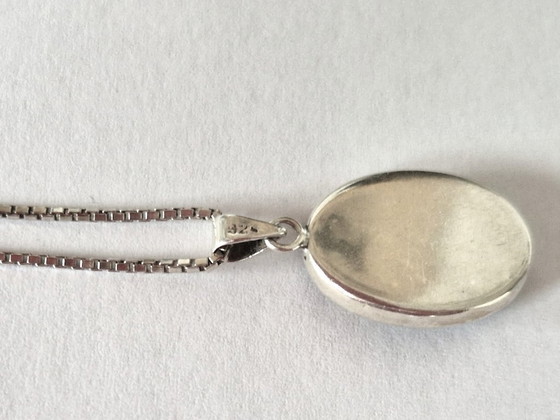 Image 1 of Silberner Anhänger mit Tigerauge und passender Halskette