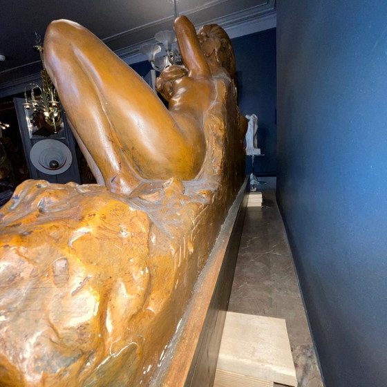 Bacchantes Nude Women & Fruit Sculpture attributed to Jef Lambeau, 1900s – Wood, Barok (photo 10 of 14)