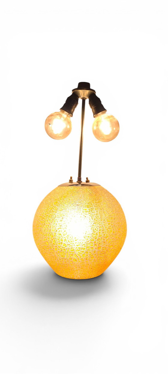 Image 1 of S. Reich & Co Krásno Vintage Art Deco Glass Table Lamp Bohemian Czech Amber Lighting