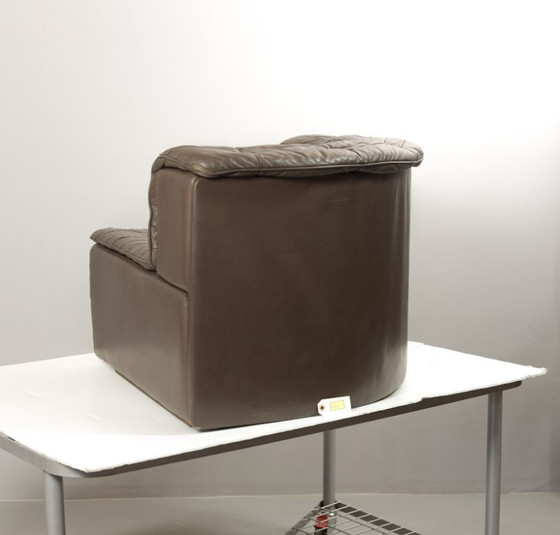 Image 1 of Excellent Mid-Century De Sede DS11 Patched Seal Brown Leather Modular Sofa, 6 Elements. Germany, 1970s.