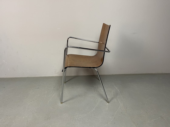 Set van zes mid-century moderne eetkamerstoelen van wengéhout, toegeschreven aan Thonet, Duitsland, jaren (photo 14 of 15)