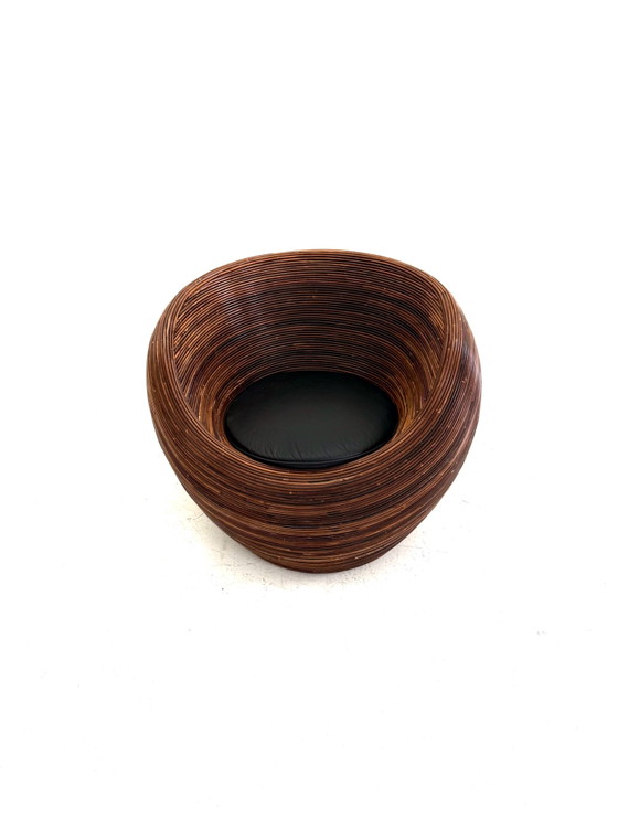 Poltrone vintage in rattan a matita, Gabrielle Crespi ‘80 – Legno, Pelle (photo 9 of 9)