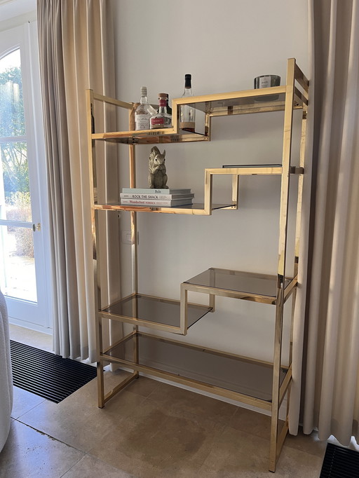 Massief messing Italiaanse etagère uit de jaren 70.