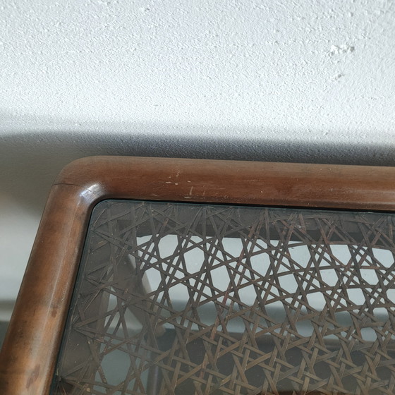 Image 1 of Vintage Webbing/Wicker Vitrine Serveerwagen/Bijzettafel (Chippendale Style)