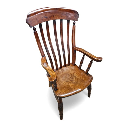 19th Century Elm country high slat back chair with a fabulous colour and patina