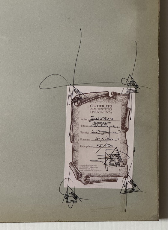 Quadro Litografia Enotrio 50x70cm Paesaggio Calabrese, in Cornice – Litografie e stampe, Paper, Glass (photo 6 of 6)