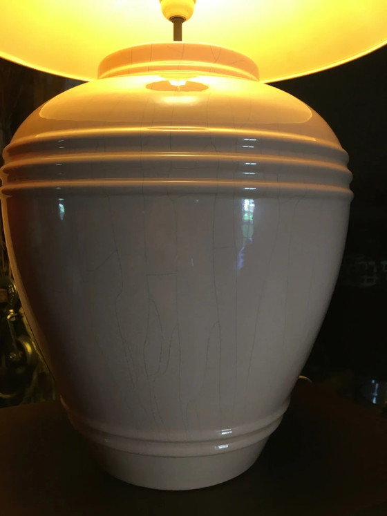 Rosa Keramiklampe – Kostka, Tischlampen, Porzellan, Vintage (photo 10 of 12)