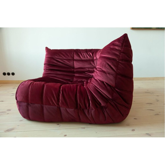 Image 1 of Togo vintage woonkamer set in bordeaux fluweel van Michel Ducaroy voor Ligne Roset, Frankrijk 1970