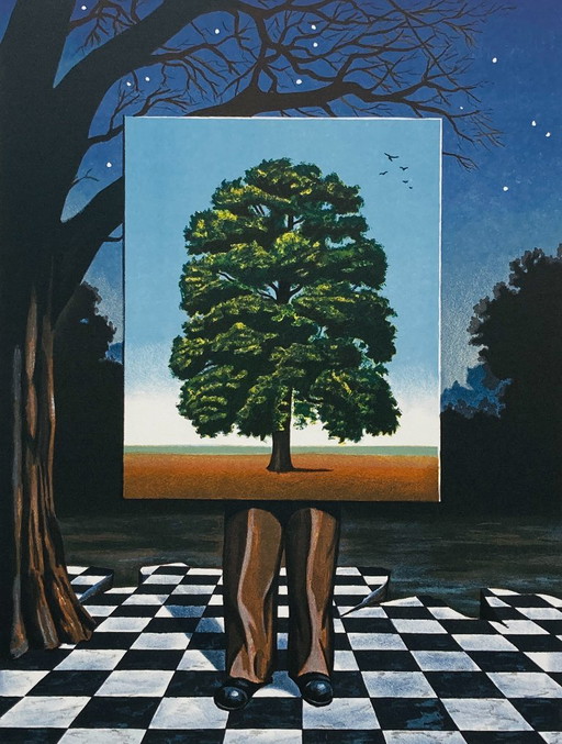 Michael Hasted - A Public Outcry - Vintage Lithograph 1980s