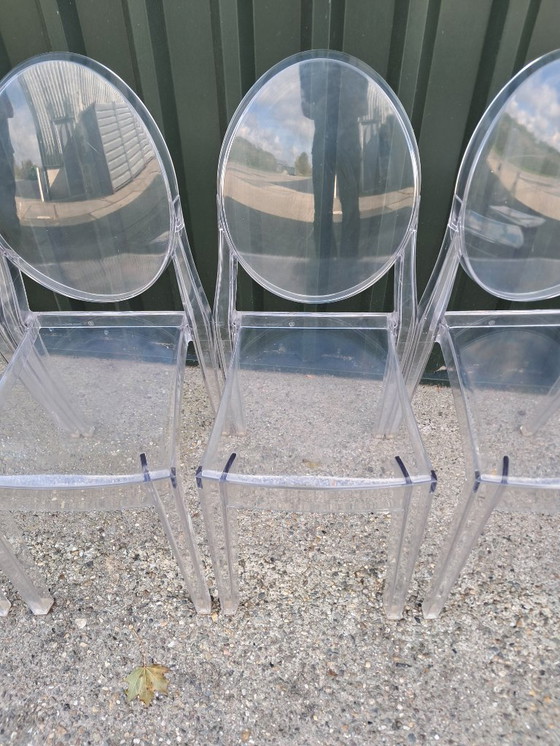 Image 1 of 6 Victoria Ghost chairs by Kartell, designed by Philippe Starck