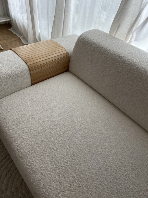 Teddy white corner sofa