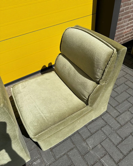 Vintage green Modular sofas – 70s German velour – Velvet (photo 12 of 15)