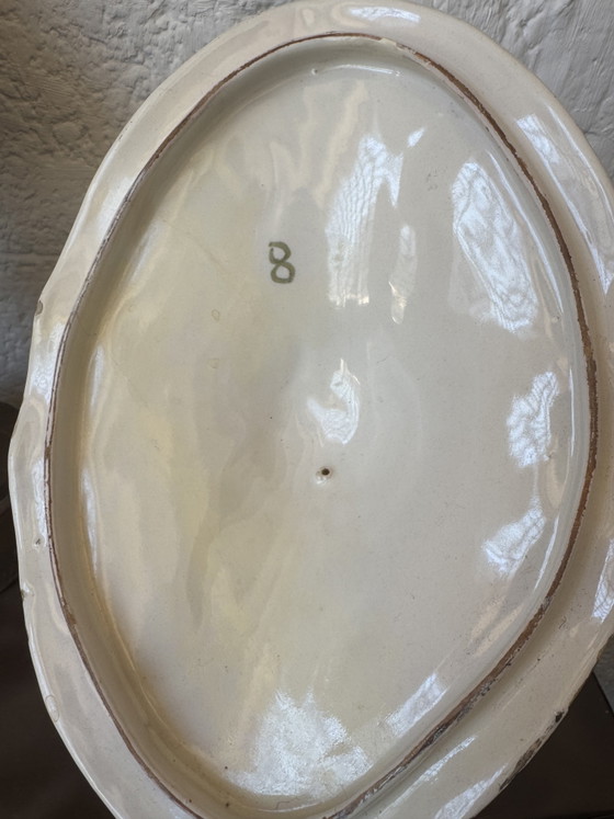 Image 1 of 18th century Moustiers earthenware vegetable dish