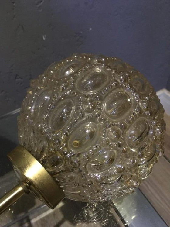 Richard Essig Sputnik Chandelier, Brass Bubble Glass 1960s, Gold (photo 5 of 7)