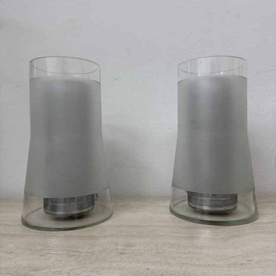 Image 1 of Lampe de table vintage IKEA 80s B9919 - Verre dépoli fait main avec diffuseur